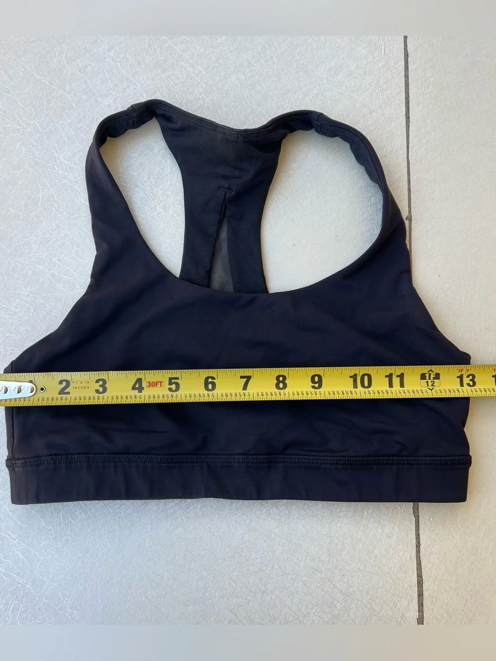 Lululemon Black Racerback Mesh Panel Sports Bra - Women Size 6